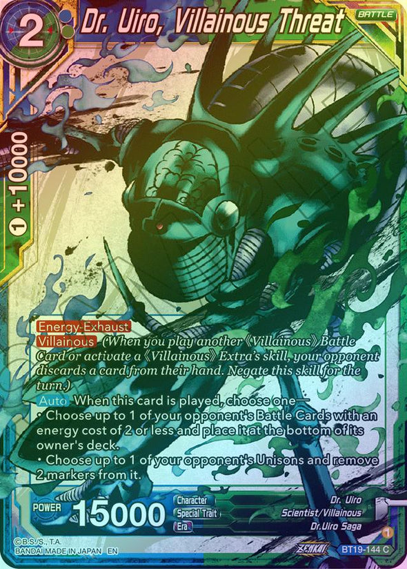 Dr. Uiro, Villainous Threat - BT19-144 - Common (Foil) available at 401 Games Canada