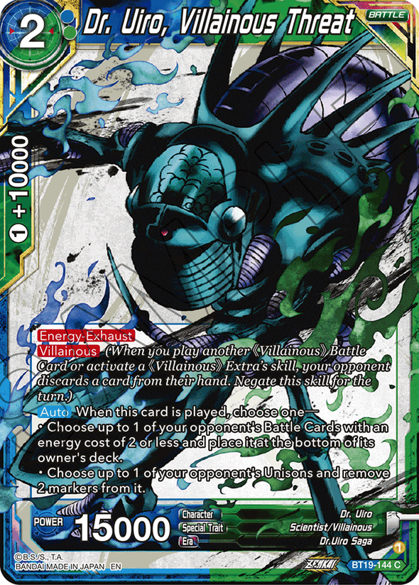 Dr. Uiro, Villainous Threat - BT19-144 - Common available at 401 Games Canada