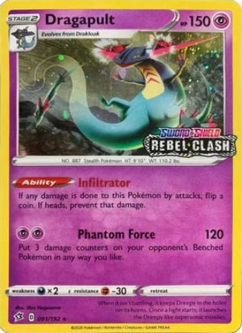 Dragapult - 091/192 - Holo Promo (Rebel Clash Stamped) available at 401 Games Canada