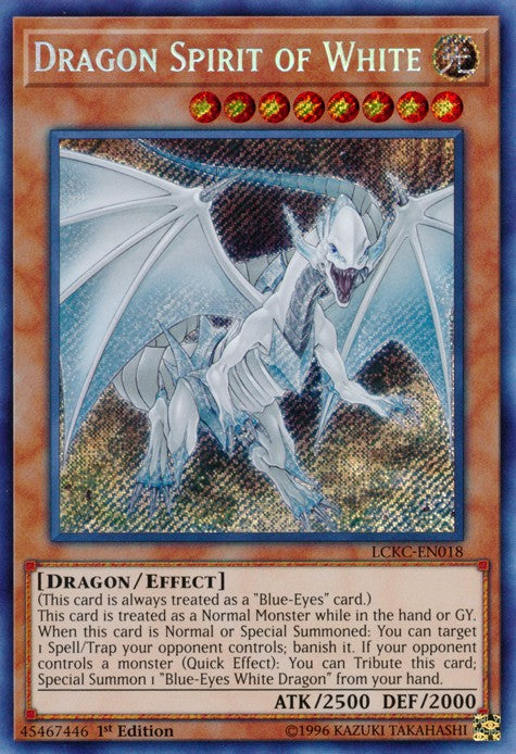 Dragon Spirit of White - LCKC-EN018 - Secret Rare - 1st Edition available at 401 Games Canada