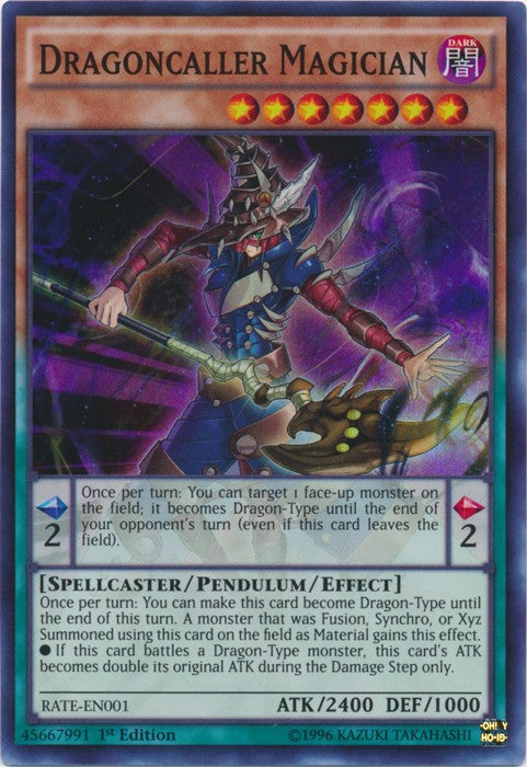 Dragoncaller Magician - RATE-EN001 - Super Rare - 1st Edition available at 401 Games Canada