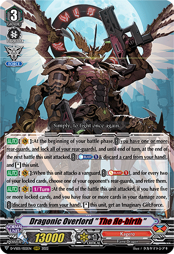 Dragonic Overlord 'The Re-birth' - D-VS05/022 - Triple Rare available at 401 Games Canada