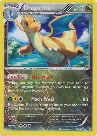 Dragonite - 51/108 - Rare - Reverse Holo available at 401 Games Canada