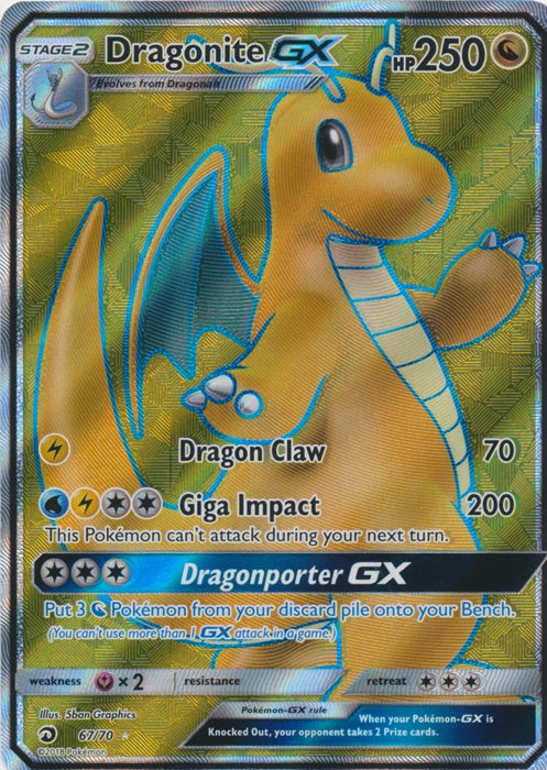 Dragonite GX - 67/70 - Full Art Ultra Rare available at 401 Games Canada