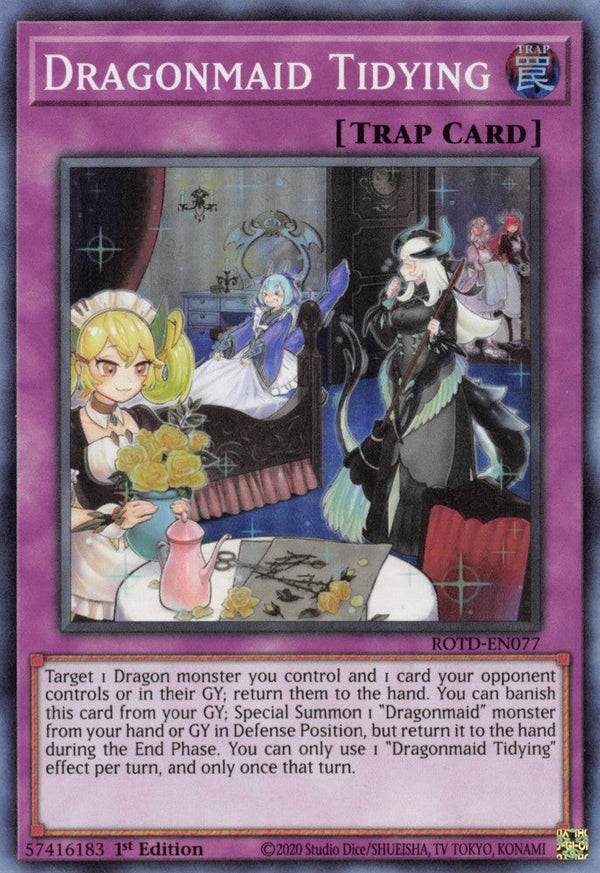 Dragonmaid Tidying - ROTD-EN077 - Super Rare - 1st Edition available at 401 Games Canada