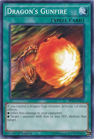 Dragon's Gunfire (Shatterfoil) - BP03-EN141 - Shatterfoil Rare - 1st Edition available at 401 Games Canada