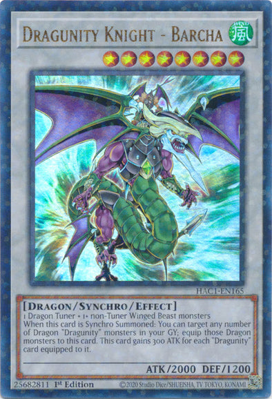 Dragunity Knight - Barcha - HAC1-EN165 - Duel Terminal Ultra Parallel Rare available at 401 Games Canada