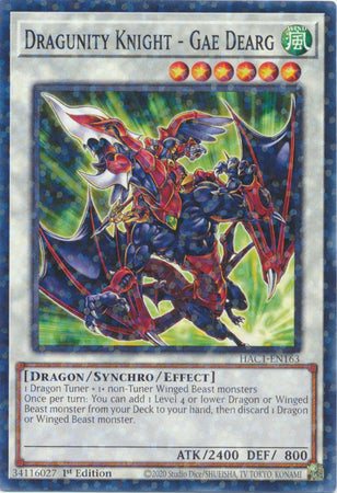 Dragunity Knight - Gae Dearg - HAC1-EN163 - Duel Terminal Normal Parallel Rare available at 401 Games Canada