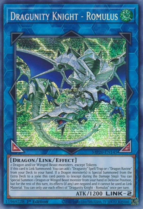 Dragunity Knight - Romulus - MP20-EN145 - Prismatic Secret Rare - 1st Edition available at 401 Games Canada