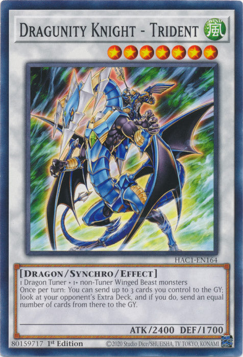 Dragunity Knight - Trident - HAC1-EN164 - Common available at 401 Games Canada