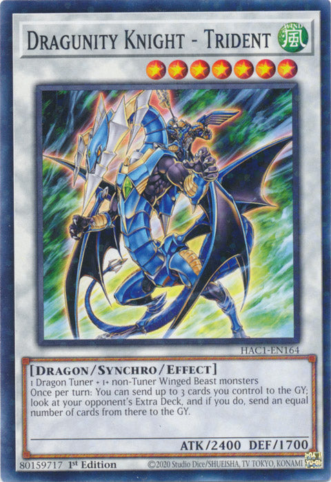 Dragunity Knight - Trident - HAC1-EN164 - Duel Terminal Normal Parallel Rare available at 401 Games Canada