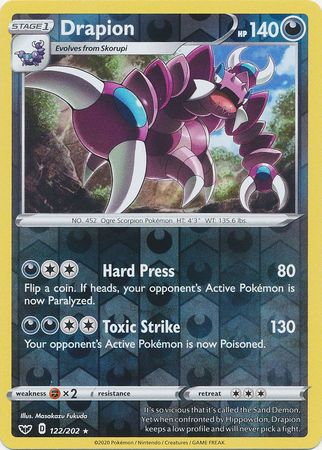 Drapion - 122/202 - Rare - Reverse Holo available at 401 Games Canada