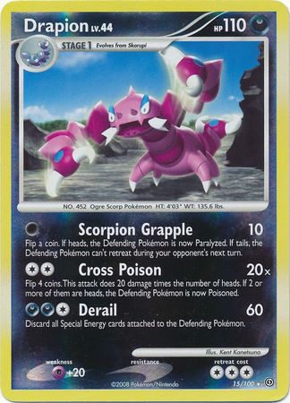 Drapion - 15/100 - Rare - Reverse Holo available at 401 Games Canada