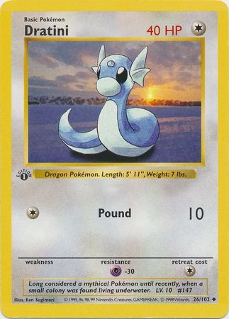 Dratini - 26/102 - Uncommon - 1st Edition available at 401 Games Canada