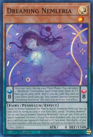 Dreaming Nemleria - CYAC-EN015 - Super Rare - 1st Edition available at 401 Games Canada