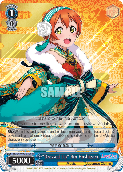 "Dressed Up" Rin Hoshizora - LL/EN-W02-E126 - Rare available at 401 Games Canada