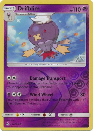 Drifblim - 52/156 - Uncommon - Reverse Holo available at 401 Games Canada