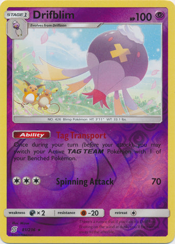 Drifblim - 81/236 - Rare - Reverse Holo available at 401 Games Canada