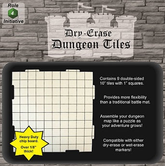 Dry Erase Dungeon Tiles - 10'' Interlocking Tiles (9) available at 401 Games Canada