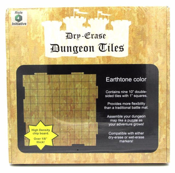 Dry Erase Dungeon Tiles - Earthtone - 10'' Interlocking Tiles (9) available at 401 Games Canada