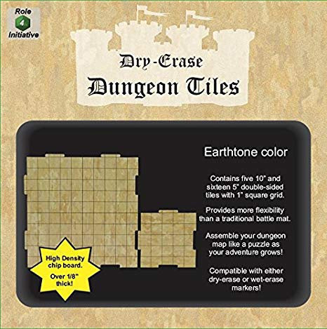 Dry Erase Dungeon Tiles - Earthtone - 10'' and 5'' Interlocking Tiles (4) (16) available at 401 Games Canada