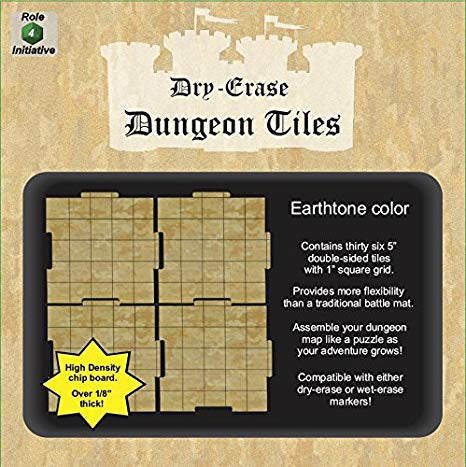 Dry Erase Dungeon Tiles - Earthtone - 5'' Interlocking Tiles (36) available at 401 Games Canada