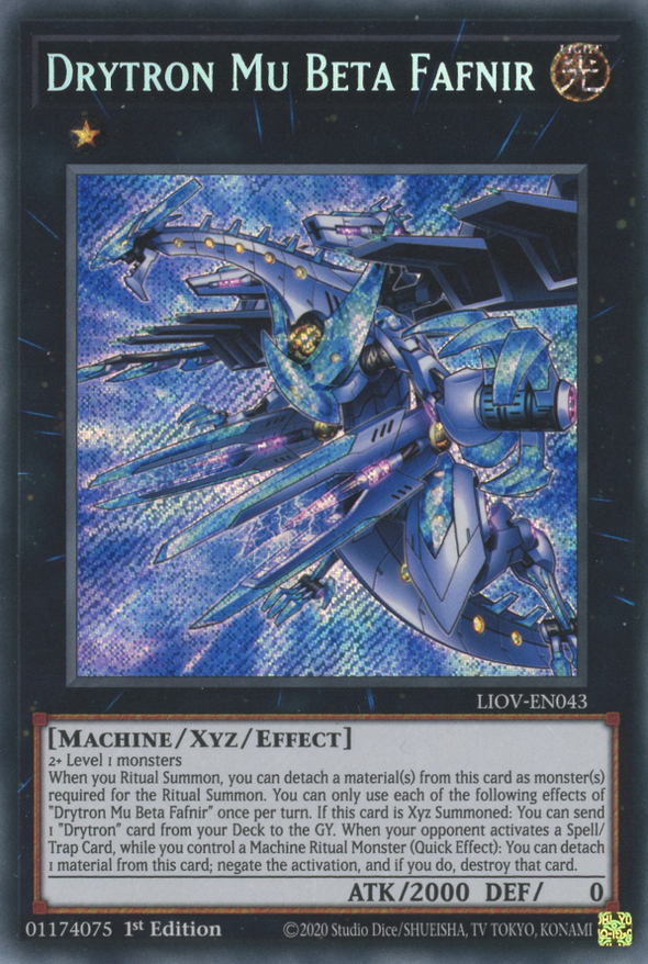 Drytron Mu Beta Fafnir - LIOV-EN043 - Secret Rare - 1st Edition available at 401 Games Canada