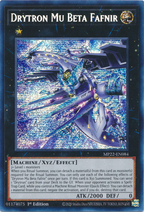 Drytron Mu Beta Fafnir - MP22-EN084 - Prismatic Secret Rare - 1st Edition available at 401 Games Canada