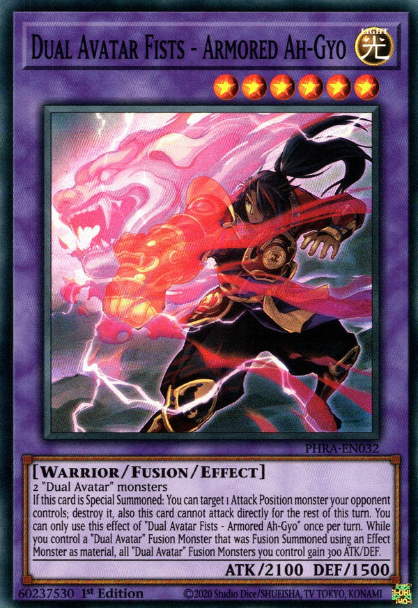 Dual Avatar Fists - Armored Ah-Gyo - PHRA-EN032 - Super Rare - 1st Edition available at 401 Games Canada