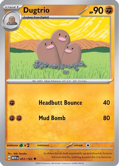 Dugtrio - 051/165 - Uncommon available at 401 Games Canada