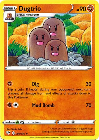 Dugtrio - 085/189 - Uncommon available at 401 Games Canada