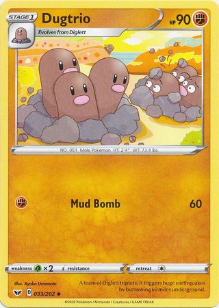 Dugtrio - 093/202 - Uncommon available at 401 Games Canada