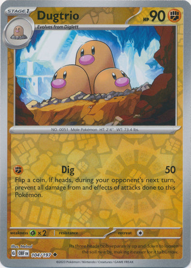 Dugtrio - 104/197 - Uncommon - Reverse Holo available at 401 Games Canada