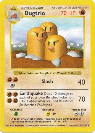 Dugtrio - 19/102 - Rare - Shadowless available at 401 Games Canada