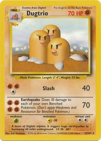 Dugtrio - 19/102 - Rare - Unlimited available at 401 Games Canada