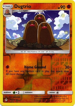 Dugtrio - 86/214 - Rare - Reverse Holo available at 401 Games Canada