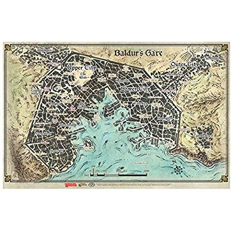 Dungeons & Dragons: Baldur's Gate: Descent into Avernus - Baldur's Gate Map (23" x 17") available at 401 Games Canada