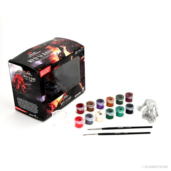 Dungeons & Dragons Nolzur's Marvelous Unpainted Minis: Red Slaad Paint Night Kit available at 401 Games Canada