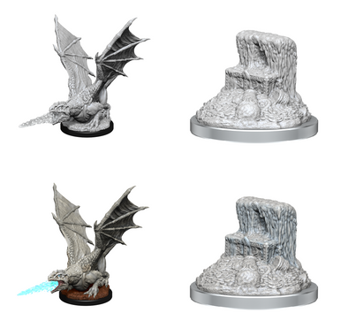 Dungeons & Dragons Nolzur's Marvelous Unpainted Minis: White Dragon Wyrmling available at 401 Games Canada