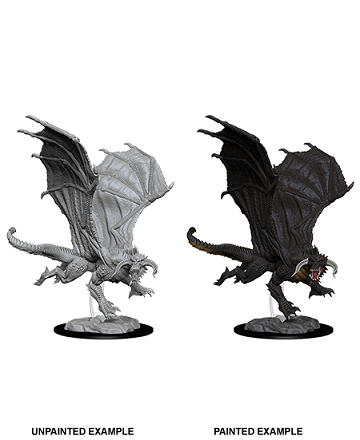 Dungeons & Dragons Nolzur's Marvelous Unpainted Minis: Young Black Dragon available at 401 Games Canada