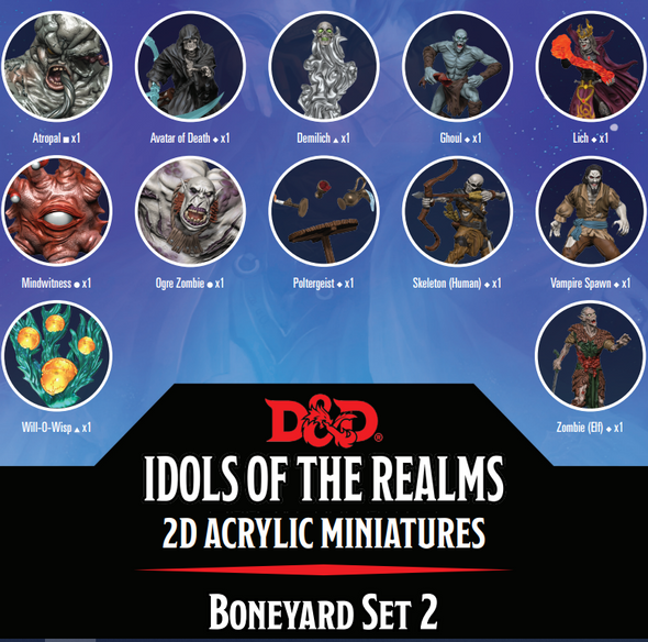 Dungeons and Dragons Acrylic Pawns - Idols of the Realms - Boneyard Set 2 available at 401 Games Canada