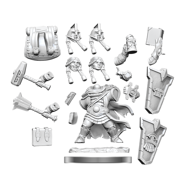 Dungeons and Dragons Frameworks - Unassembled Miniatures - Dwarf Cleric Female available at 401 Games Canada