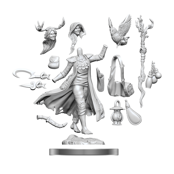 Dungeons and Dragons Frameworks - Unassembled Miniatures - Human Druid Female available at 401 Games Canada