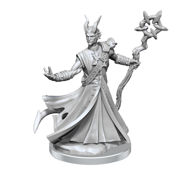 Dungeons and Dragons Frameworks - Unassembled Miniatures - Tiefling Warlock Male available at 401 Games Canada