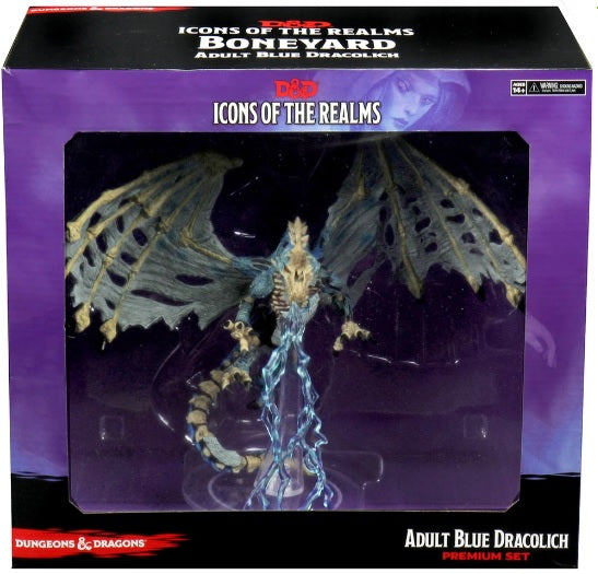 Dungeons and Dragons Minis - Icons of the Realms: Blue Dracolich Premium Set available at 401 Games Canada