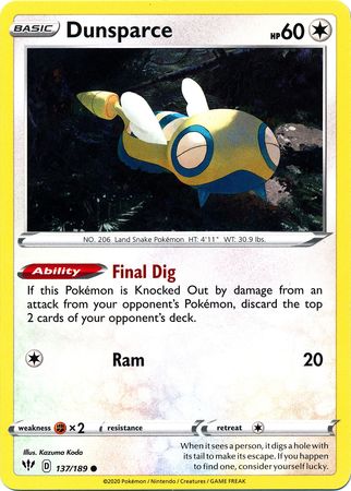 Dunsparce - 137/189 - Common available at 401 Games Canada