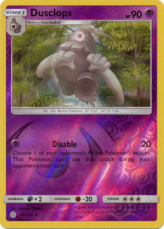 Dusclops - 84/236 - Uncommon - Reverse Holo available at 401 Games Canada