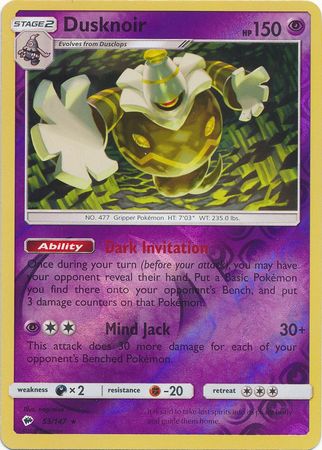 Dusknoir - 53/147 - Holo Rare - Reverse Holo available at 401 Games Canada