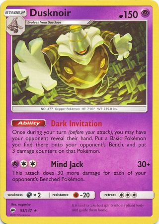 Dusknoir - 53/147 - Rare - Theme Deck Exclusive available at 401 Games Canada