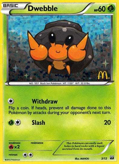 Dwebble - 3/12 - McDonald's Holo - Promo available at 401 Games Canada